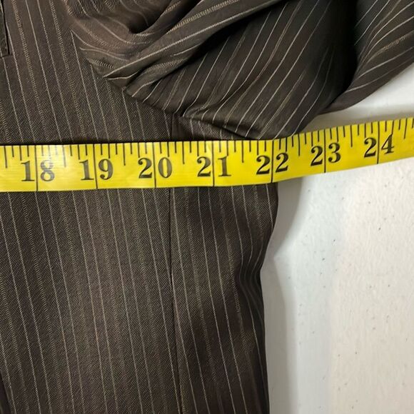 Hart Schaffner Marx Gold Trumpeter Blazer 40R Loro Piana Brown Pinstripe Jacket - Picture 7 of 8
